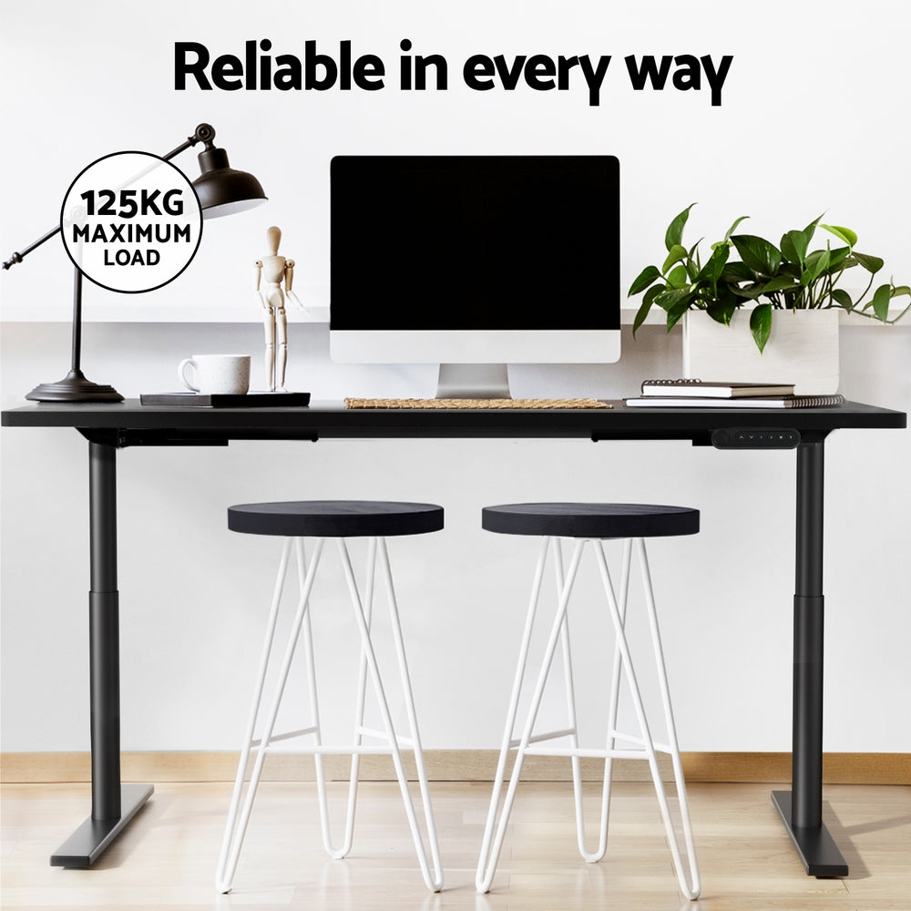 Desks: Artiss Standing Desk Motorised Electric Dual Motor Black 120CM