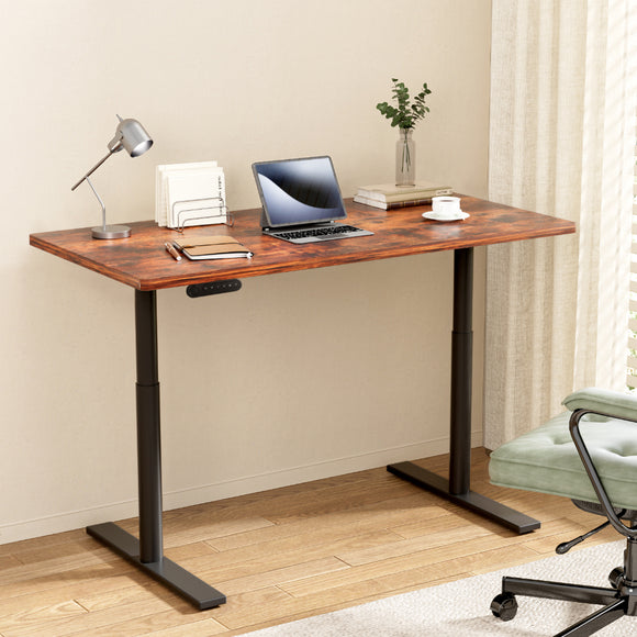 Artiss Standing Desk Motorised Electric Dual Motor Rustic Brown 140CM