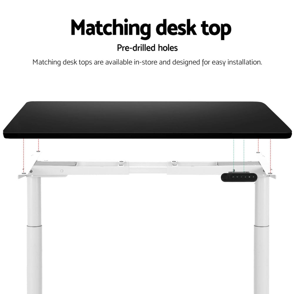 Desks: Artiss Standing Desk Frame Only Dual Motor Motorised Adjustable 125KG Load White