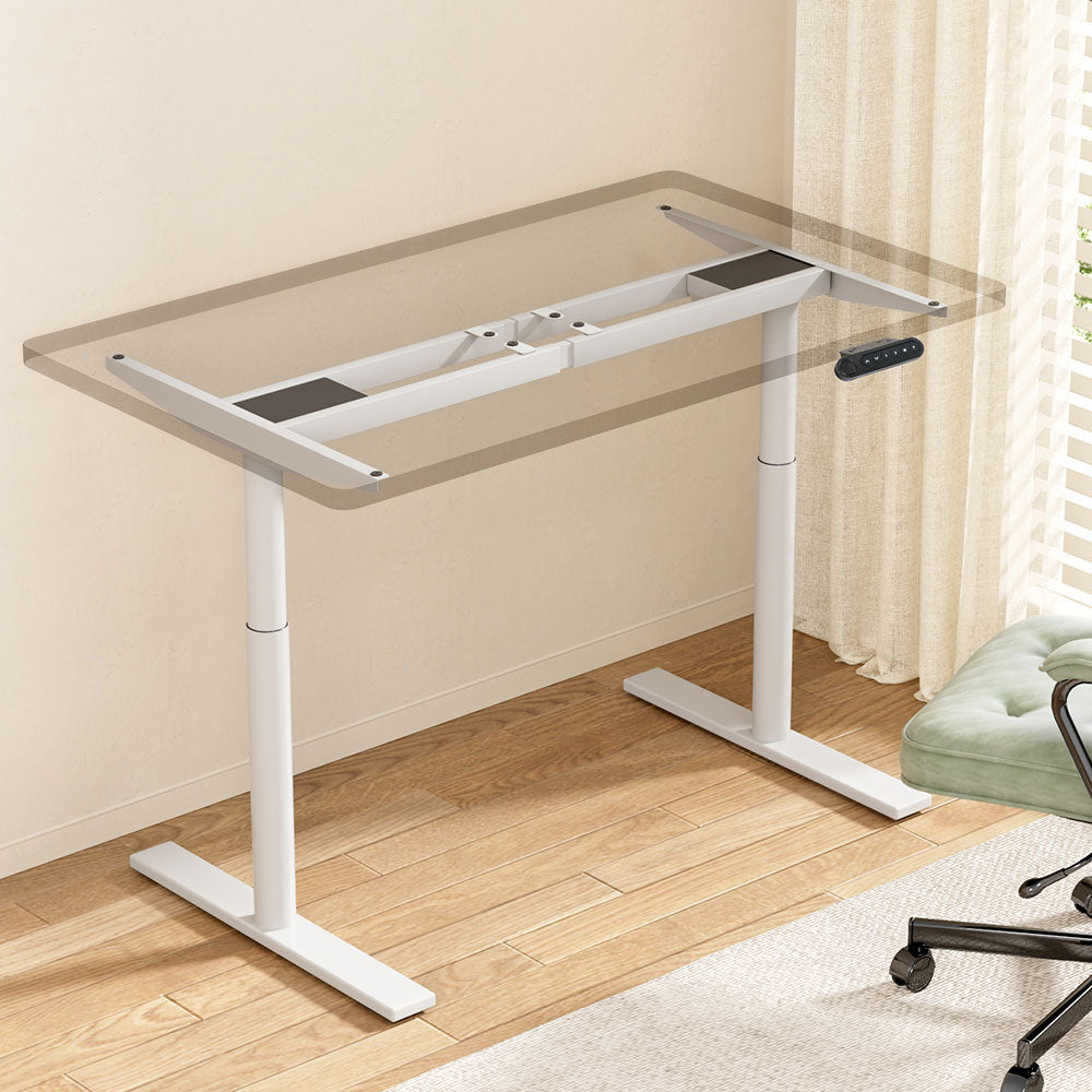 Desks: Artiss Standing Desk Frame Only Dual Motor Motorised Adjustable 125KG Load White