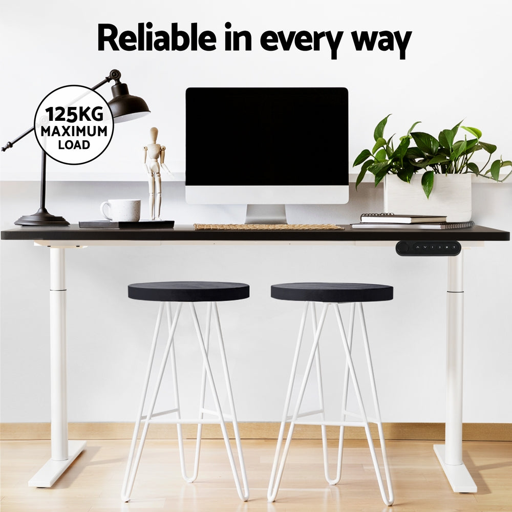 Desks: Artiss Electric Standing Desk Sit Stand Desks Motorised Dual Motor 120CM Black