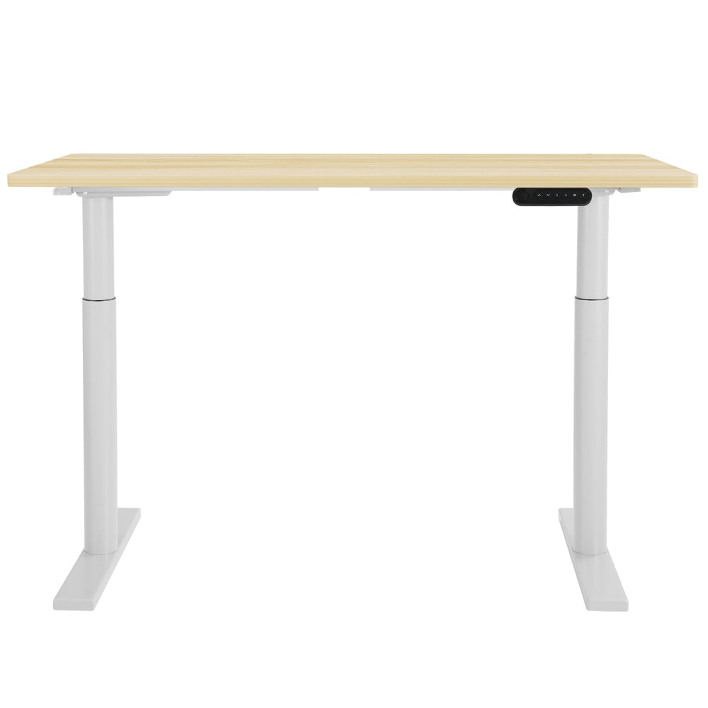 Desks: Artiss Standing Desk Motorised Electric Dual Motor 140CM White Oak