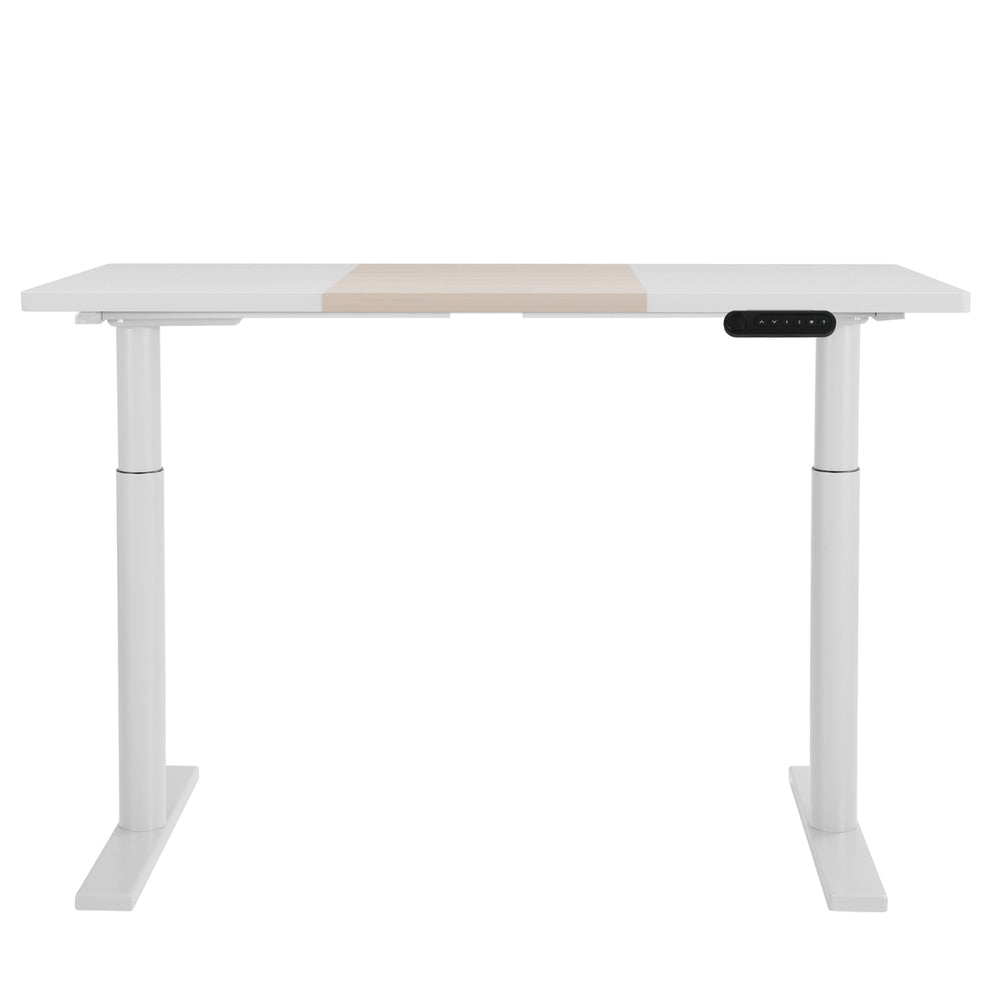 Desks: Artiss Standing Desk Motorised Electric Dual Motor Splice White Pine 120CM