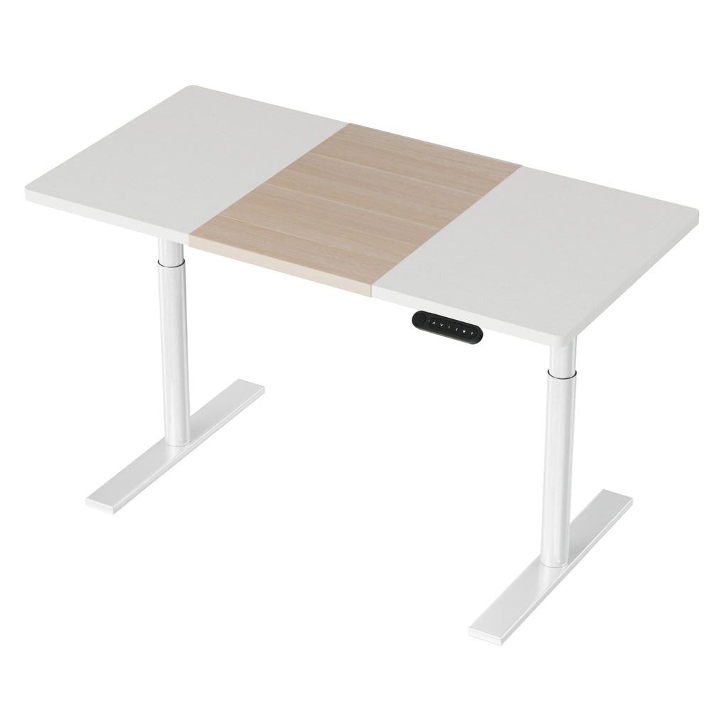 Desks: Artiss Standing Desk Motorised Electric Dual Motor Splice White Pine 120CM
