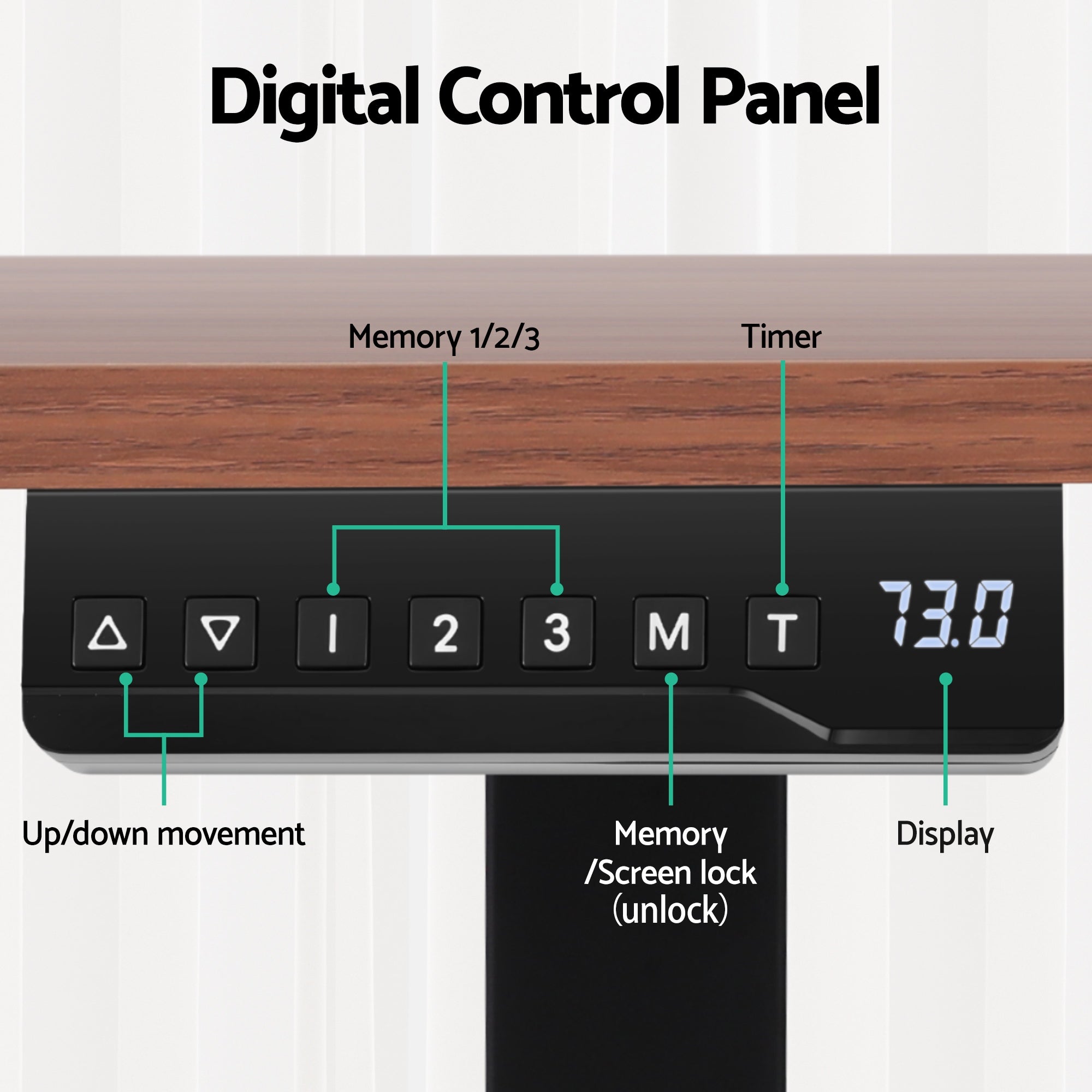 Desks: Artiss Standing Desk Motorised Dual Motor Electric Walnut 140CM