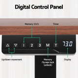 Desks: Artiss Standing Desk Motorised Dual Motor Electric Walnut 140CM