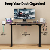 Desks: Artiss Standing Desk Motorised Dual Motor Electric Walnut 140CM
