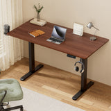Desks: Artiss Standing Desk Motorised Dual Motor Electric Walnut 140CM