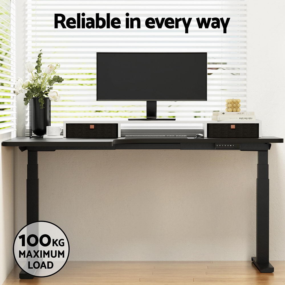 Desks: Artiss Standing Desks L-shape Motorised 160CM Black