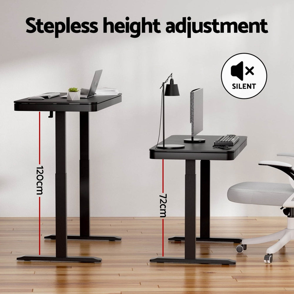 Desks: Artiss Standing Desk Motorised Electric Motor Drawer 120CM Black