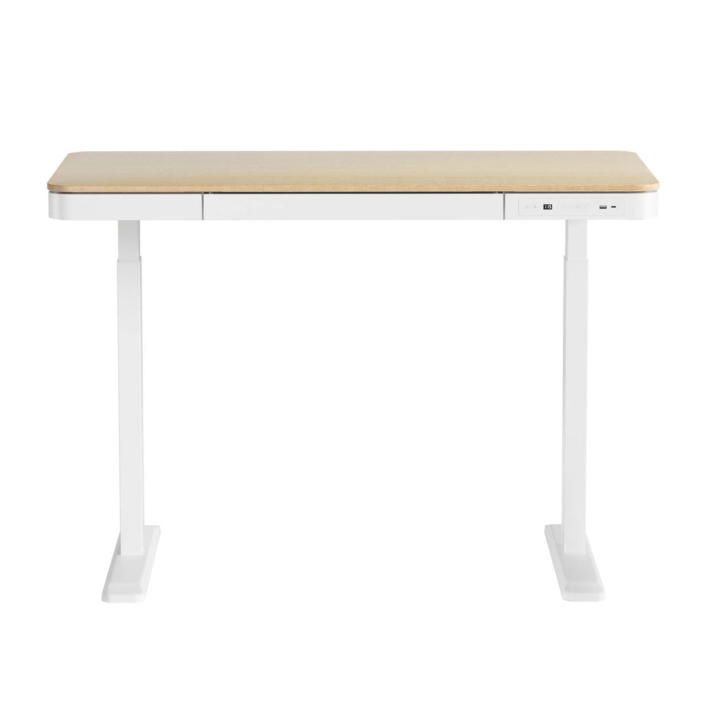 Desks: Artiss Standing Desk Motorised Electric Dual Motor Draw 120CM Oak