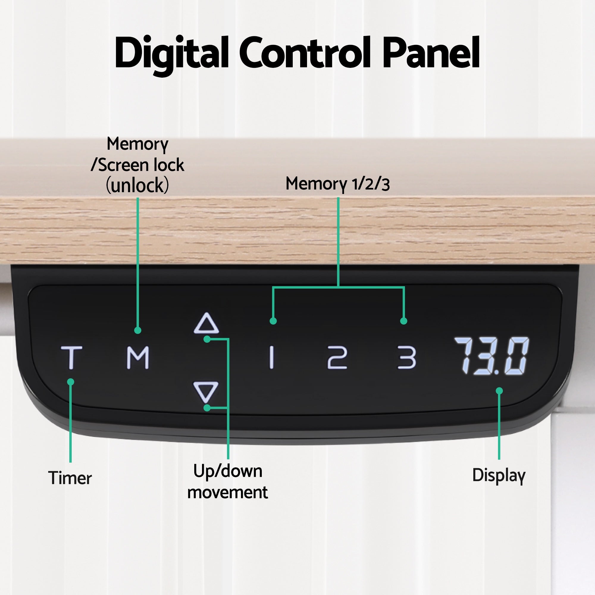 Desks: Artiss Standing Desk Sit Stand Touch Control Electric Oak 140CM