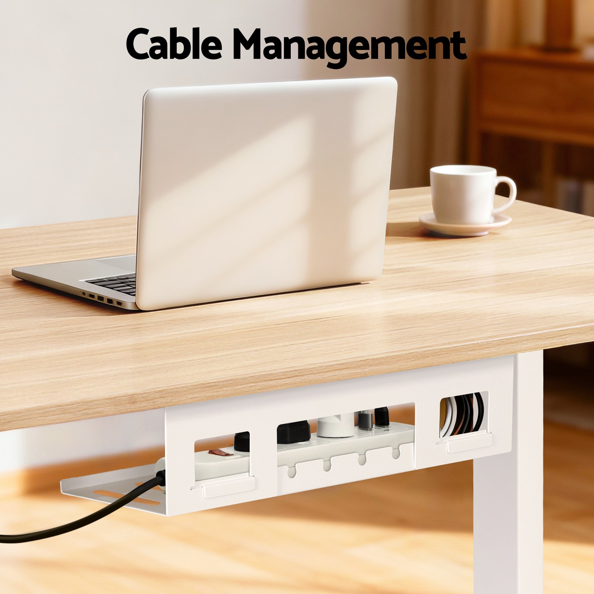 Desks: Artiss Standing Desk Sit Stand Touch Control Electric Oak 140CM