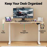 Desks: Artiss Standing Desk Sit Stand Touch Control Electric Oak 140CM