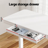Desks: Artiss Standing Desk Motorised Electric Desks Drawer 120CM White