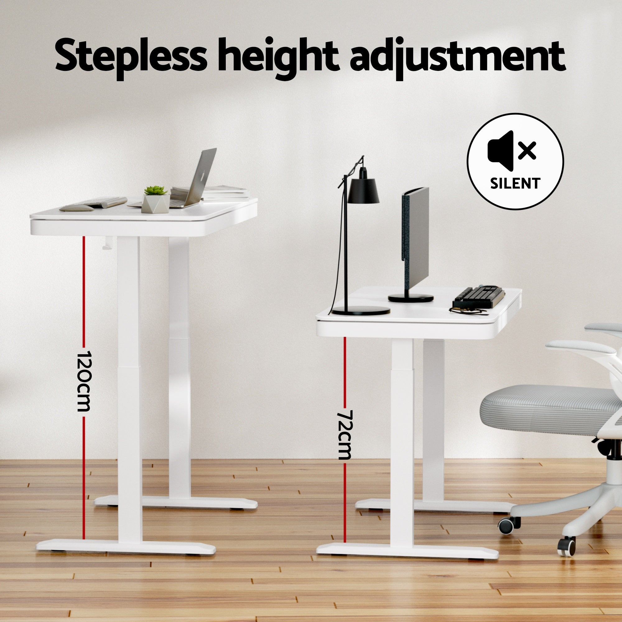 Desks: Artiss Standing Desk Motorised Electric Desks Drawer 120CM White