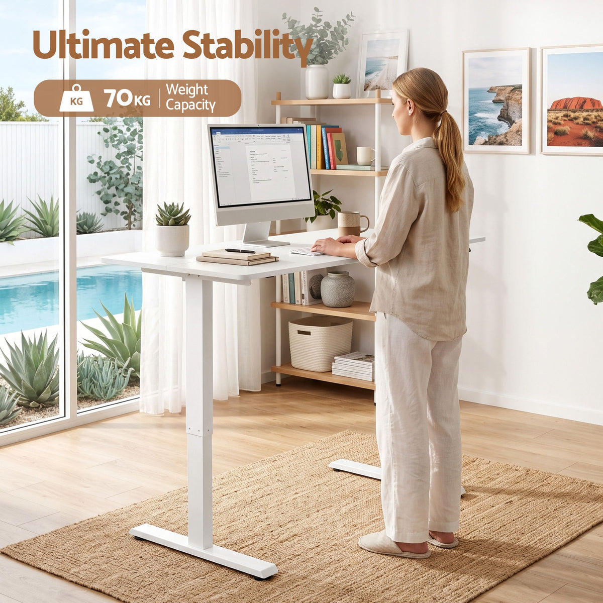 Artiss Electric Standing Desk Height Adjustable Table 120cm White