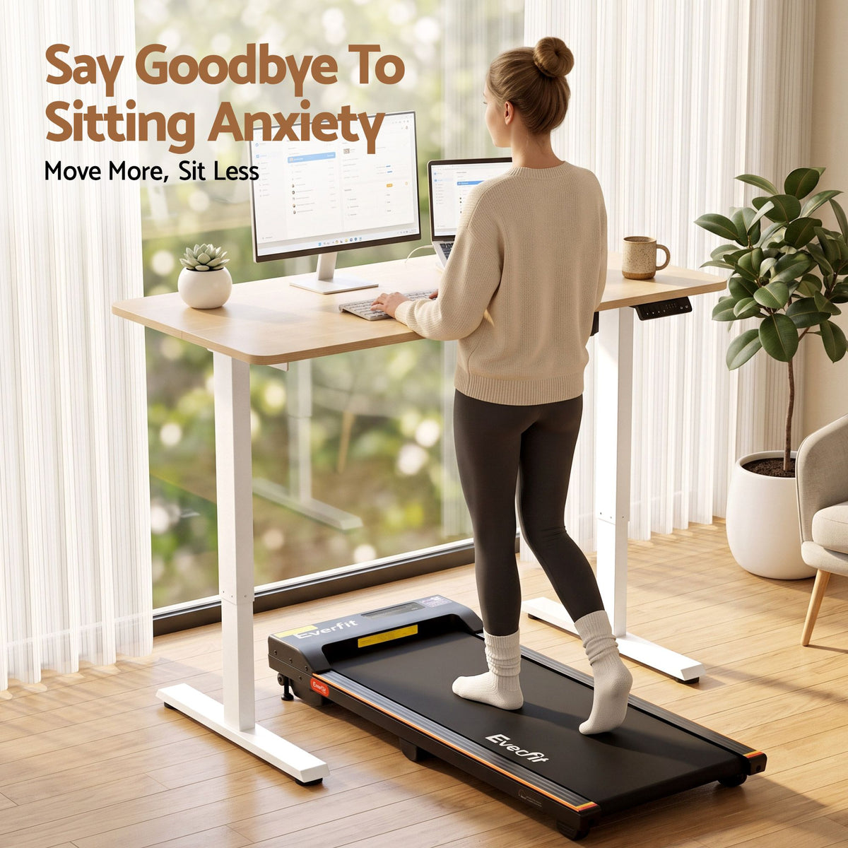 Artiss Electric Standing Desk Height Adjustable Table 120cm Oak White