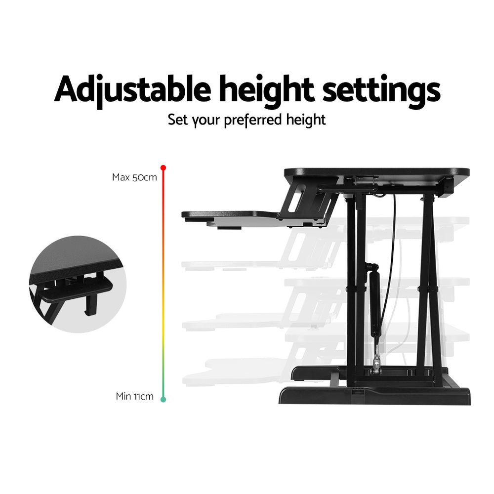 Office & Desk Chairs: Artiss Standing Desk Riser Height Adjustable Black 80CM