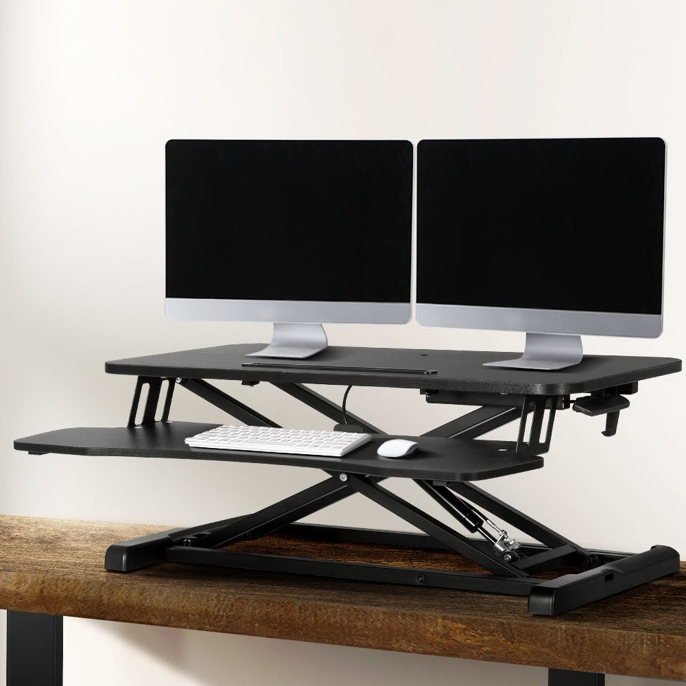 Office & Desk Chairs: Artiss Standing Desk Riser Height Adjustable Black 80CM