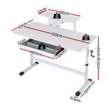 Desks: Artiss Standing Desk Height Adjustable Workstation Computer Desks Study 120CM White