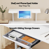 Desks: Artiss Standing Desk Height Adjustable Workstation Computer Desks Study 120CM White