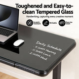 Desks: Artiss Electric Standing Desk Motorised Glass Top Black 120CM
