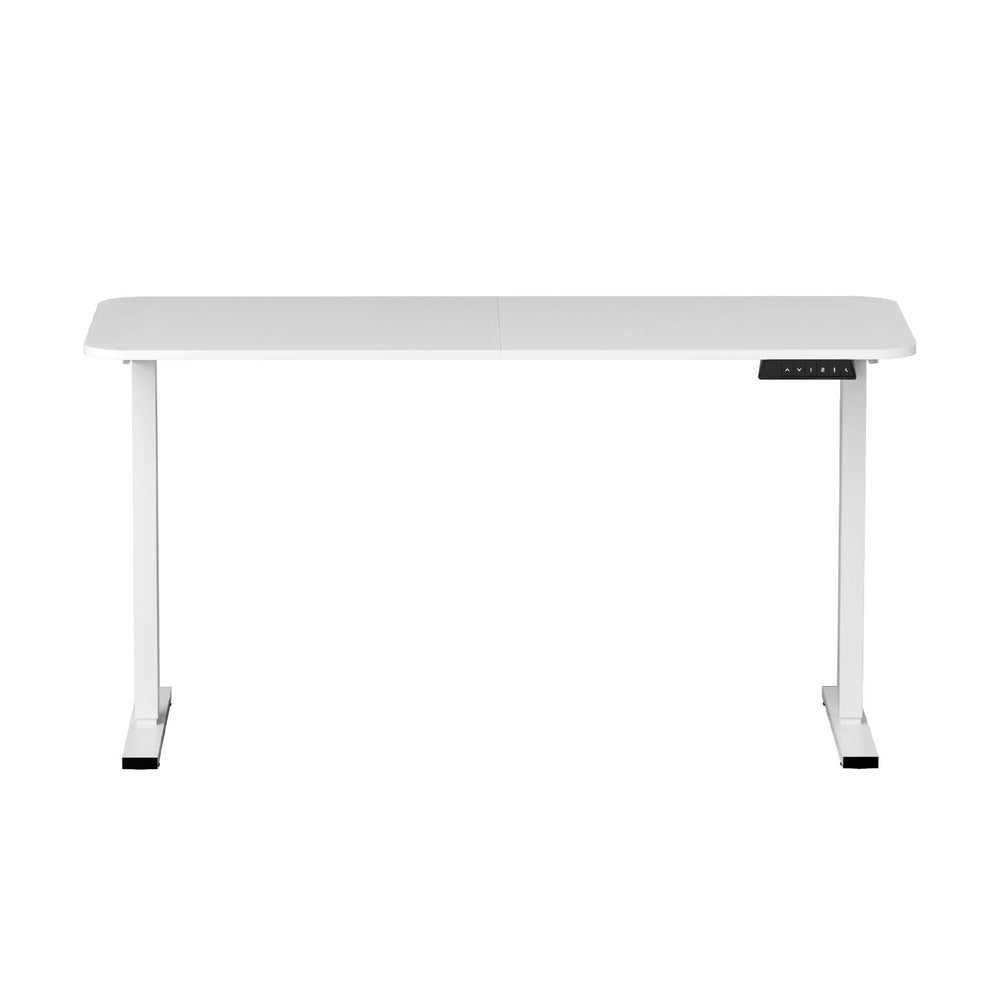 Desks: Artiss Electric Standing Desk 140cm Adjustable Height Motorised Home Office Desk White