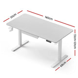 Desks: Artiss Electric Standing Desk 140cm Adjustable Height Motorised Home Office Desk Drawer
