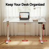Desks: Artiss Electric Standing Desk 140cm Adjustable Height Motorised Home Office Desk Drawer