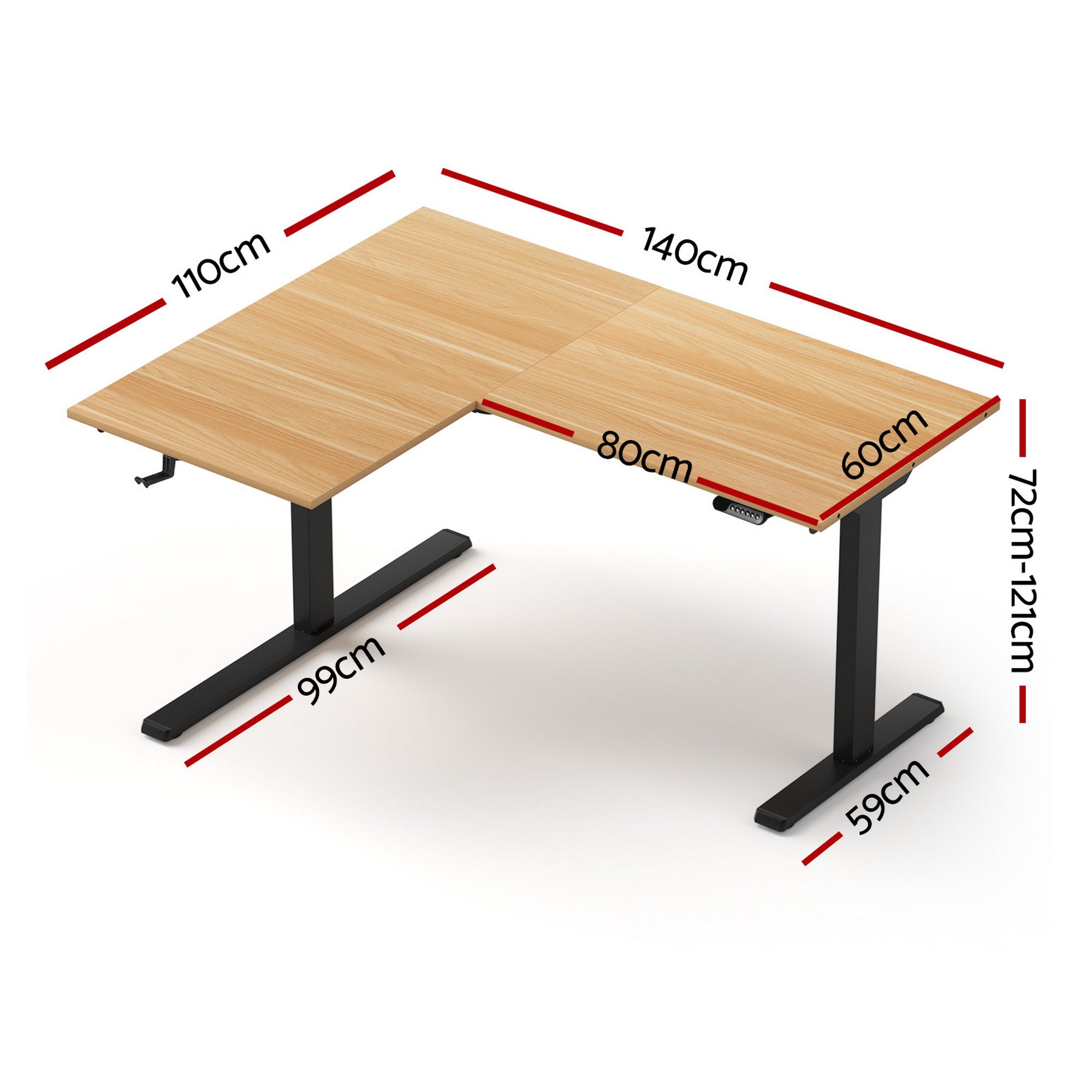 Desks: Artiss L-Shape Electric Standing Desk Sit Stand Up Height Adjustable Motorised
