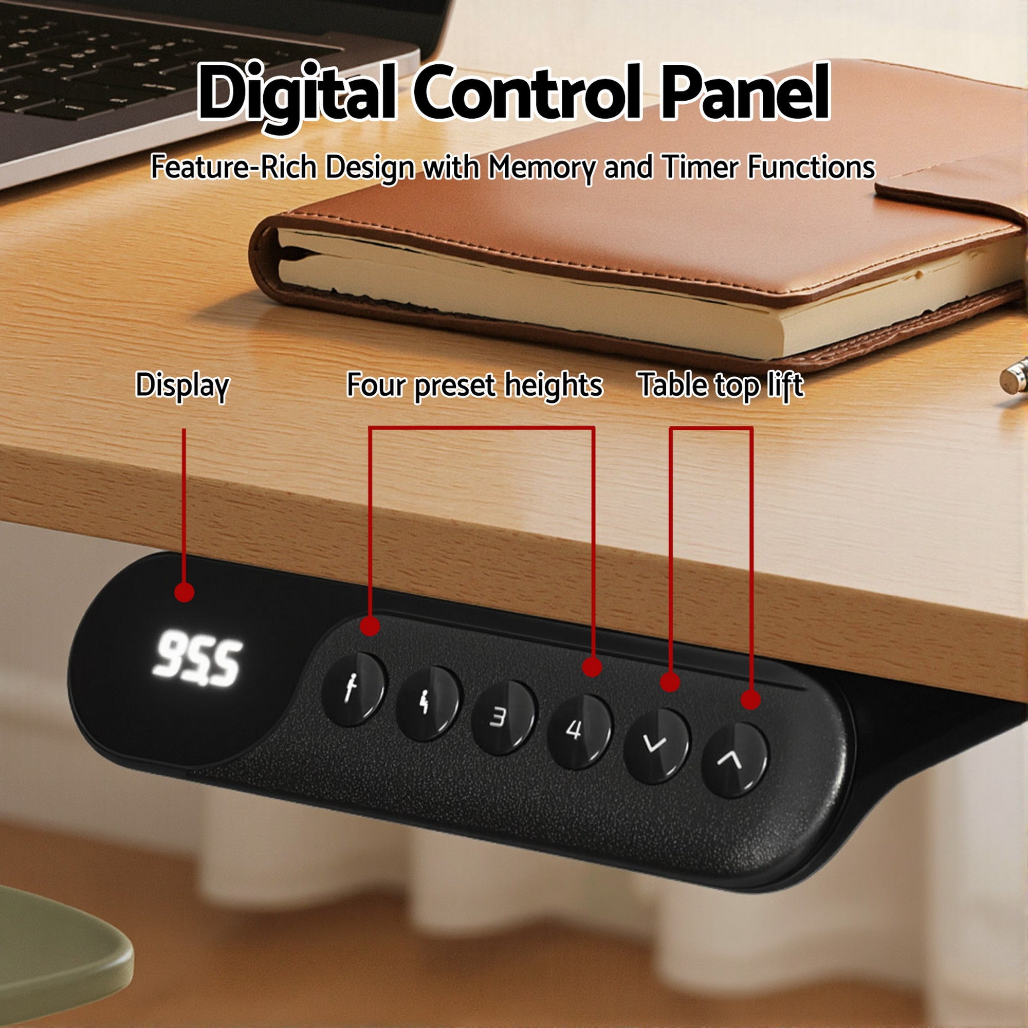 Desks: Artiss L-Shape Electric Standing Desk Sit Stand Up Height Adjustable Motorised