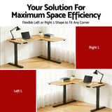 Desks: Artiss L-Shape Electric Standing Desk Sit Stand Up Height Adjustable Motorised
