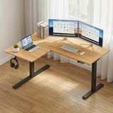 Desks: Artiss L-Shape Electric Standing Desk Sit Stand Up Height Adjustable Motorised