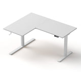 Desks: Artiss L-Shape Standing Desk Sit Stand Up Height Adjustable Electric Motorised White