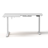 Desks: Artiss L-Shape Standing Desk Sit Stand Up Height Adjustable Electric Motorised White
