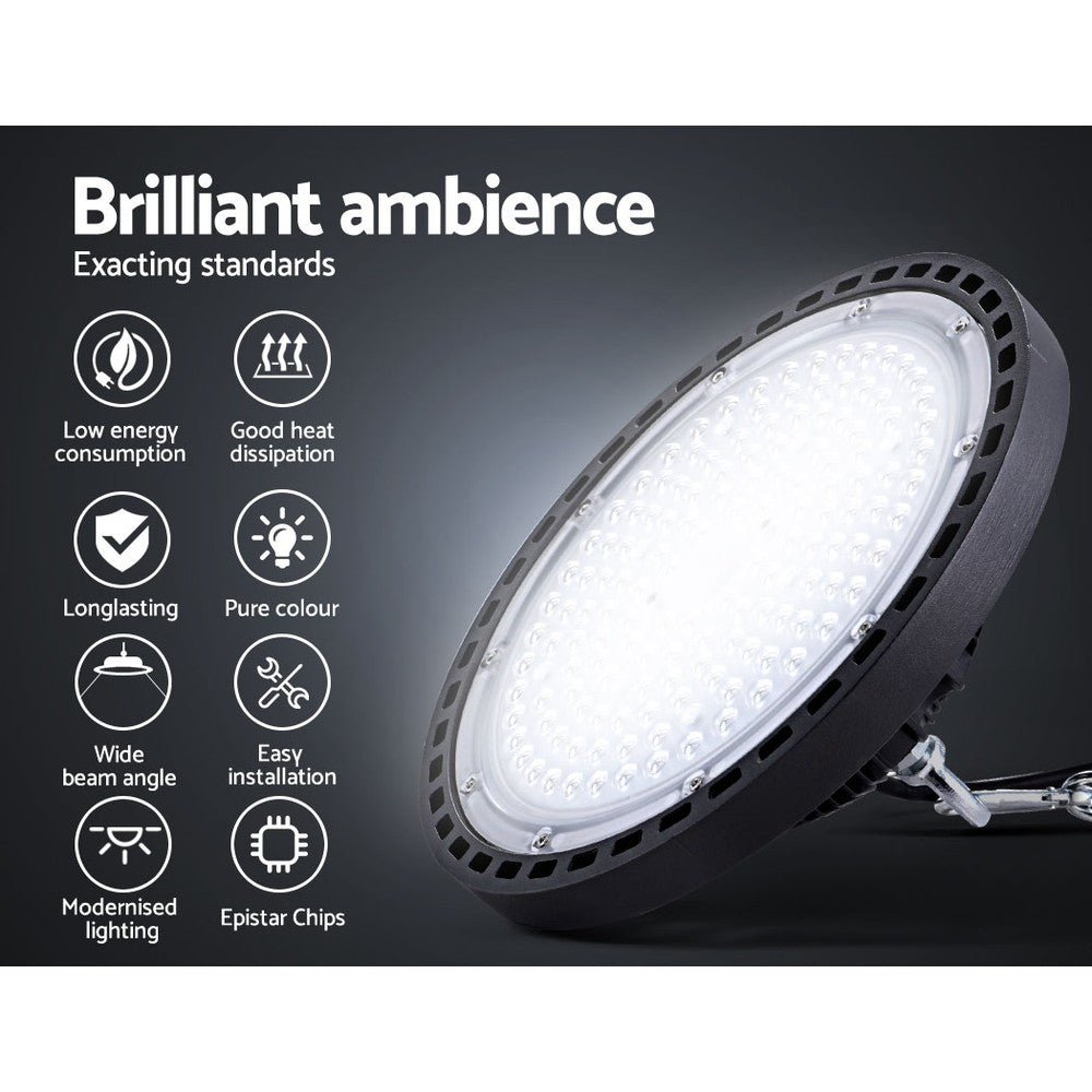 Ceiling Lights: Leier LED High Bay Lights 100W UFO Industrial Workshop Warehouse Factory Lamp