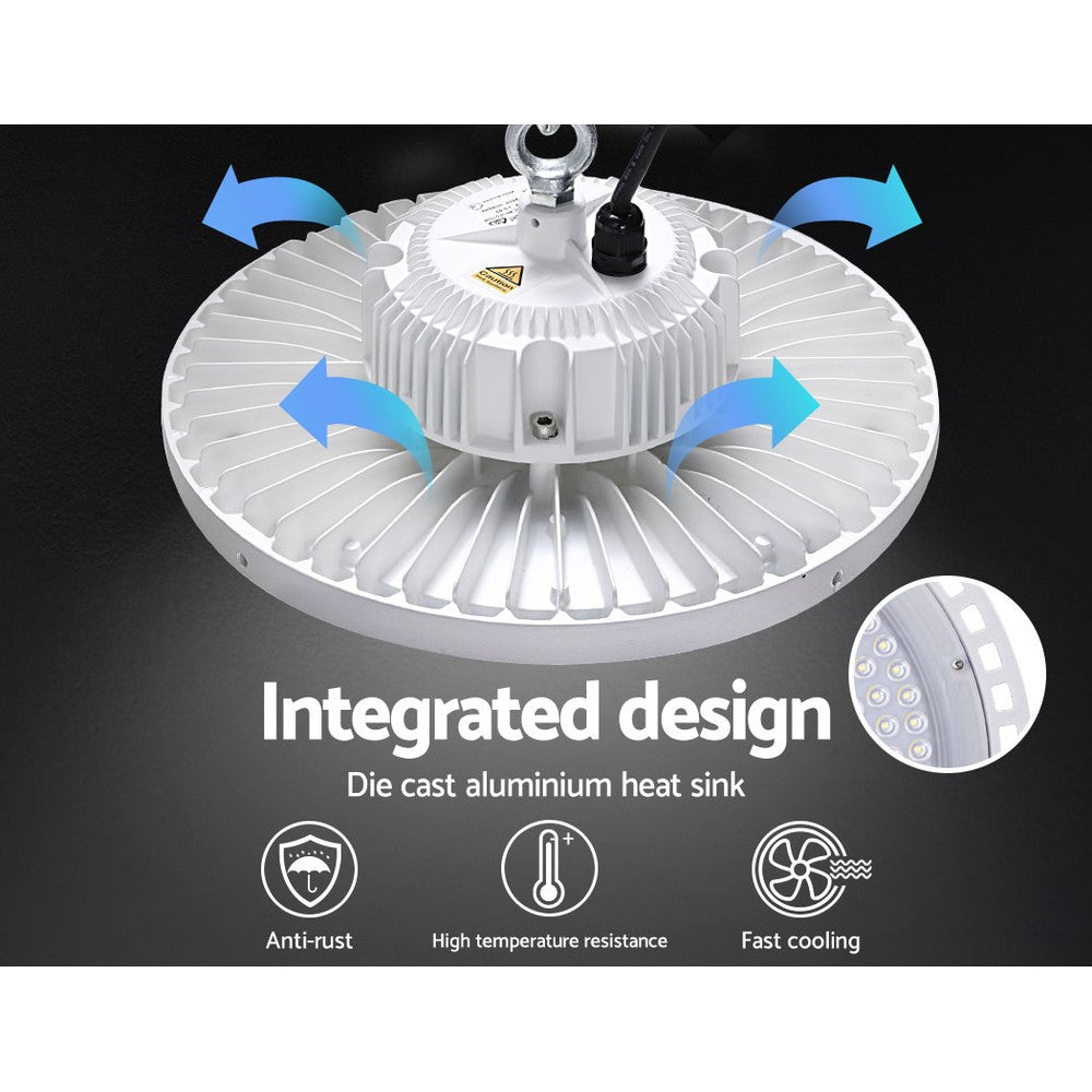 Ceiling Lights: Leier LED High Bay Lights 150W UFO Industrial Shed Warehouse Factory Lamp White