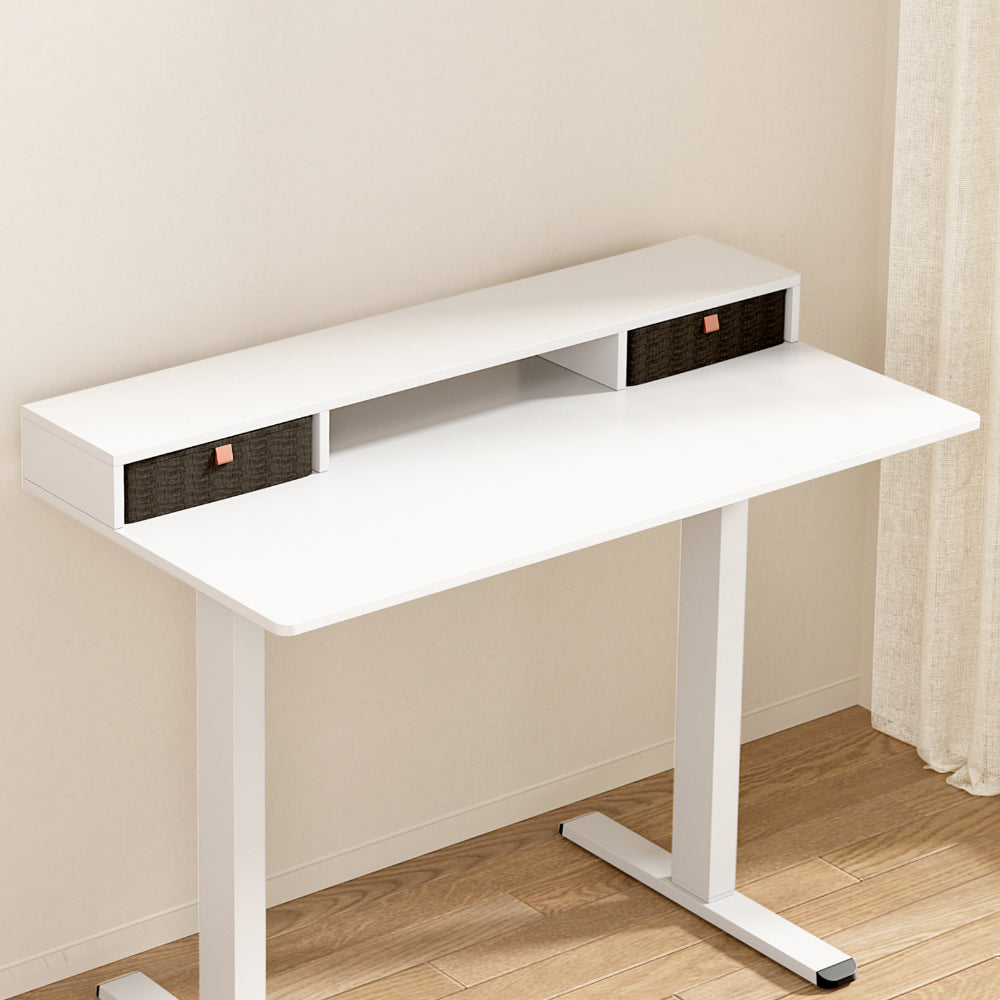 Desks: Artiss Standing Desk Desktop Storage Rack Shelf Removable Bookshelf Drawer 120cm
