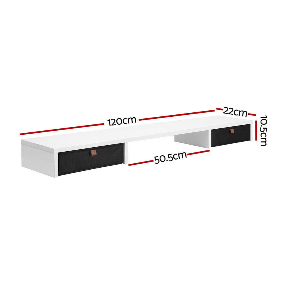 Desks: Artiss Standing Desk Desktop Storage Rack Shelf Removable Bookshelf Drawer 120cm