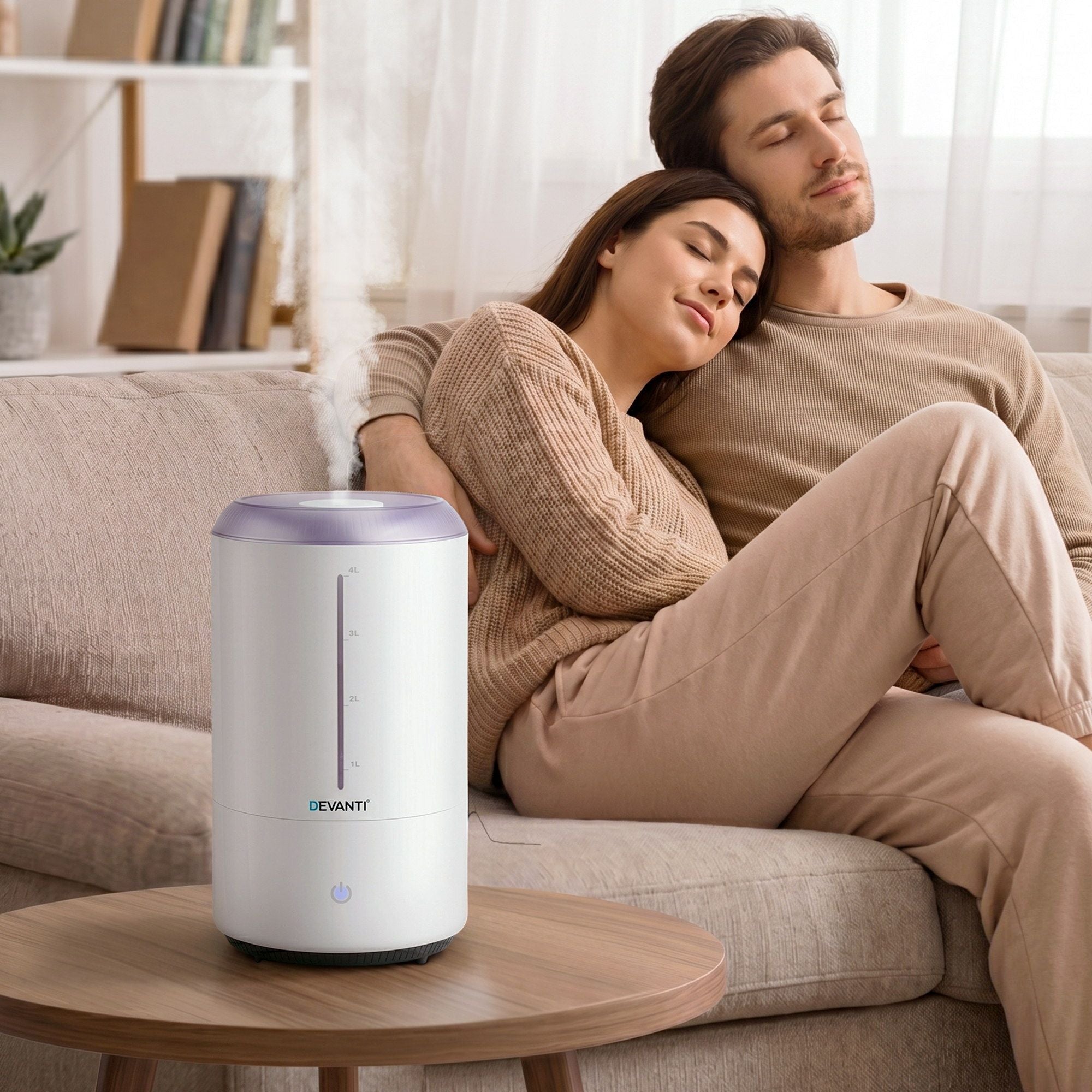 Devanti Ultrasonic Humidifier Aroma Diffuser Top Fill Quiet Bedroom 4L White