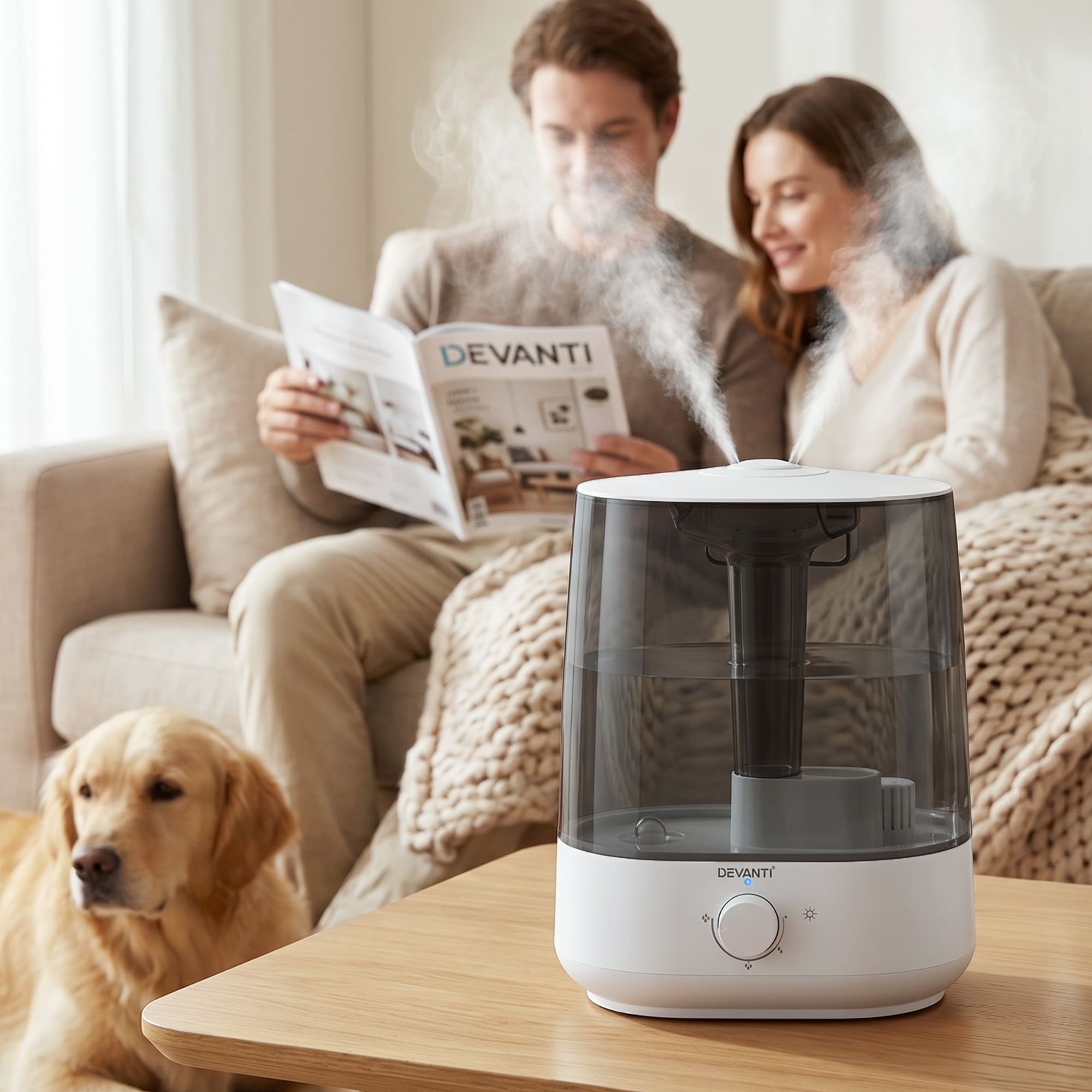 Devanti Ultrasonic Humidifier Aroma Diffuser Top Fill Quiet Bedroom 6L