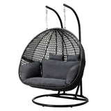 Hammocks & Accessories: Gardeon Outdoor Swing Chair Hanging Rattan Patio Furniture Pod Stand Cushion 2 Seater