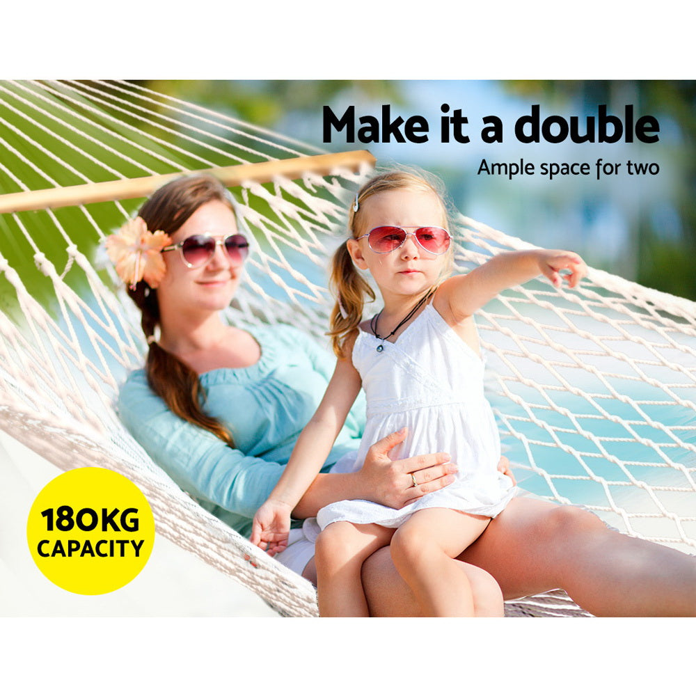 Hammocks & Accessories: Gardeon Hammock Bed Outdoor Chair Camping Hanging Hammocks Mesh 2 Person