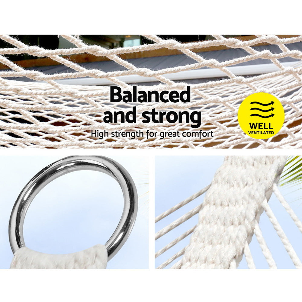 Hammocks & Accessories: Gardeon Hammock Bed Outdoor Chair Camping Hanging Hammocks Mesh 2 Person