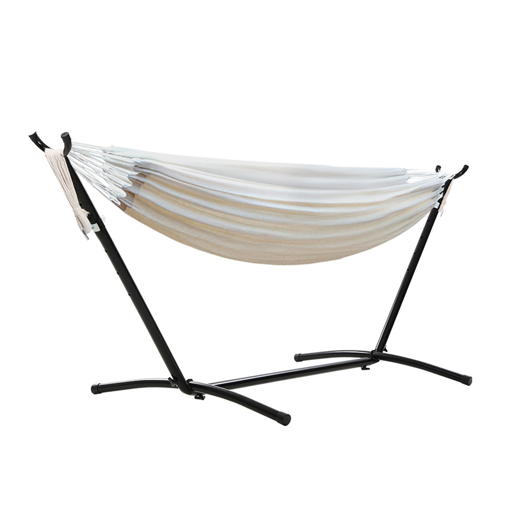 Outdoor Sofas & Lounge Sets: Gardeon Hammock Bed Camping Chair Outdoor Lounge Single Cotton with Stand