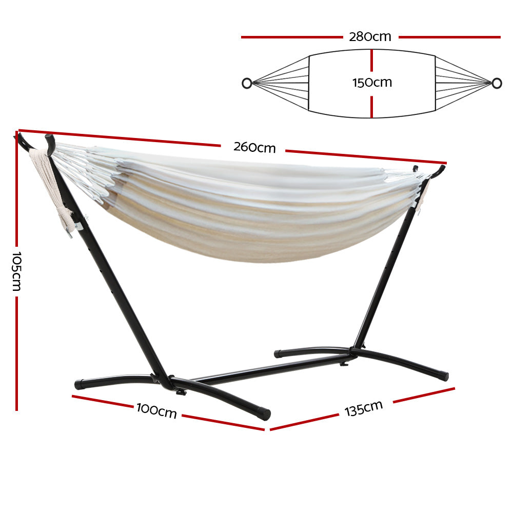 Outdoor Sofas & Lounge Sets: Gardeon Hammock Bed Camping Chair Outdoor Lounge Single Cotton with Stand
