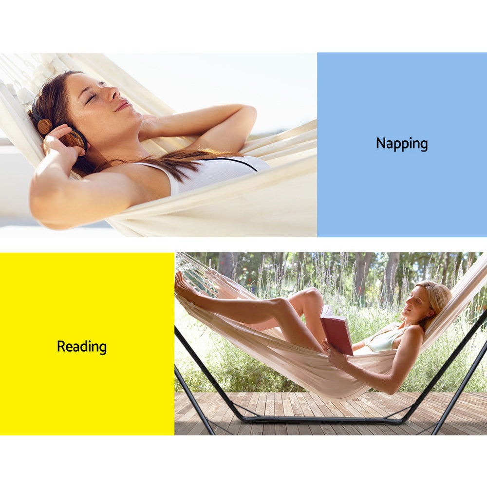 Hammocks & Accessories: Gardeon Hammock Bed with Stand Outdoor Camping Hammocks Steel Frame