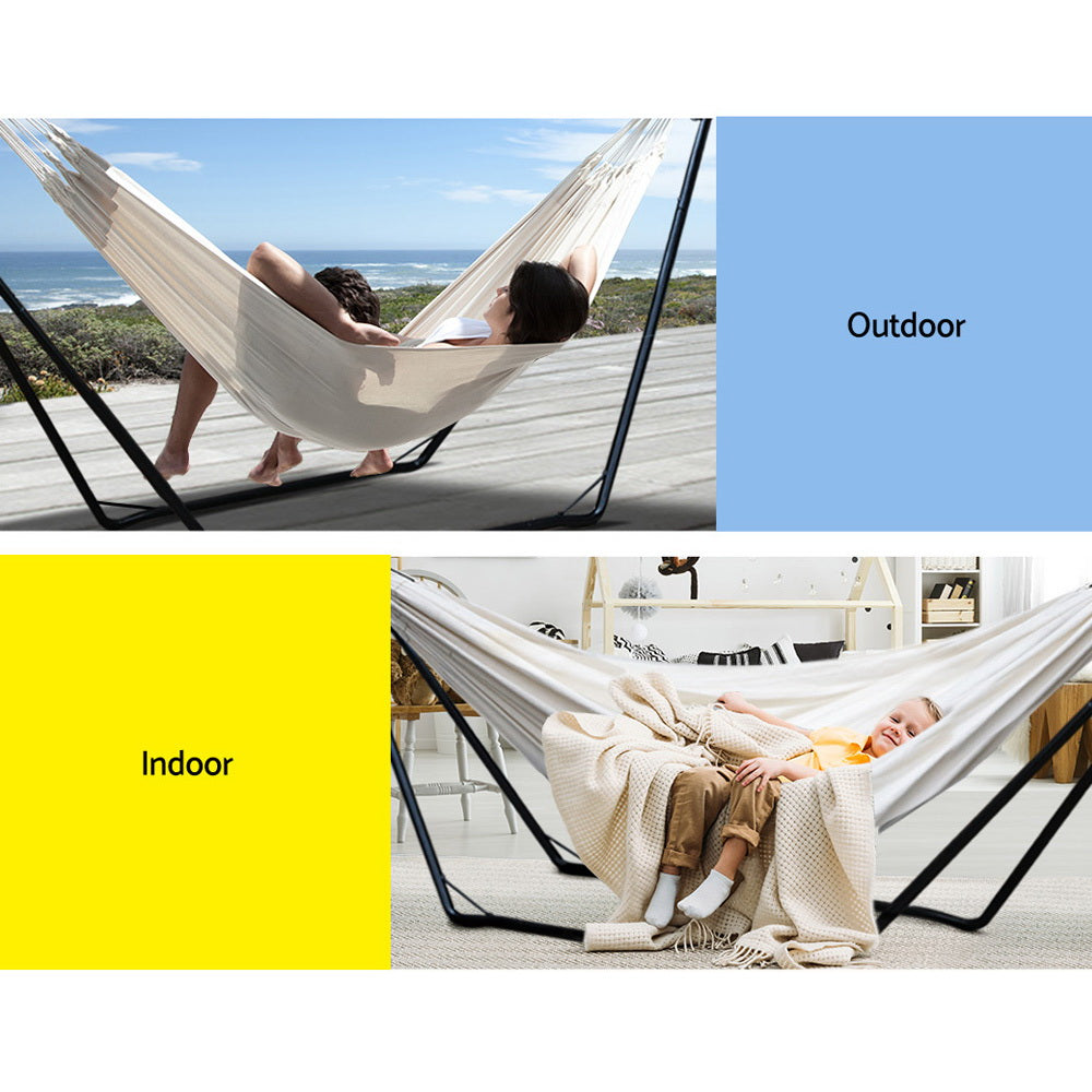 Hammocks & Accessories: Gardeon Hammock Bed with Stand Outdoor Camping Hammocks Steel Frame