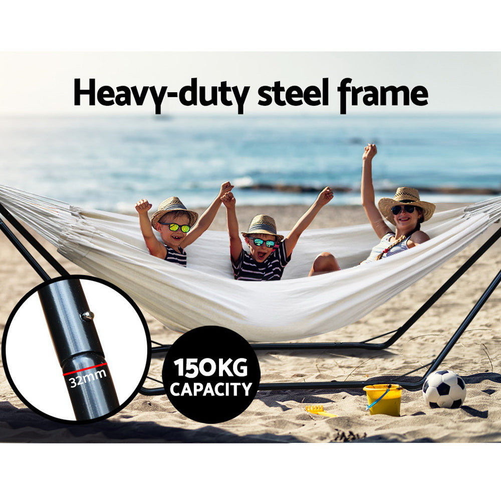 Hammocks & Accessories: Gardeon Hammock Bed with Stand Outdoor Camping Hammocks Steel Frame